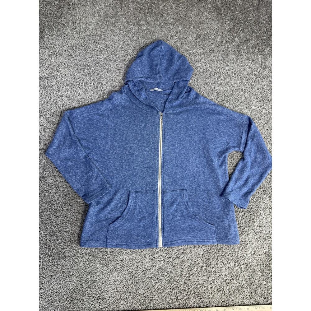 Made In Italy Hoodie Womens Medium Blue Wool Blend Hooded Lightweight Knit